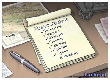 Iraq invasion checklist